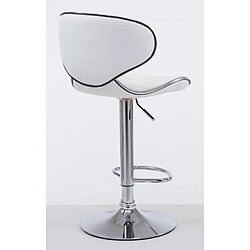 Decoshop26 Tabouret de bar chaise de bar x2 hauteur réglable avec repose pieds en synthétique blanc et métal TDB10123