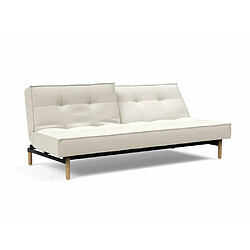 Inside 75 INNOVATION LIVING Canape SPLITBACK STEM Pieds chêne naturel Convertible lit 115*210cm Tissu Bouclé Off White