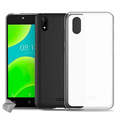 Htdmobiles Coque silicone gel fine pour Wiko Sunny 4 + film ecran - BLANC TRANSPARENT