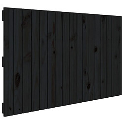 vidaXL Tête de lit murale Noir 108x3x60 cm Bois massif de pin