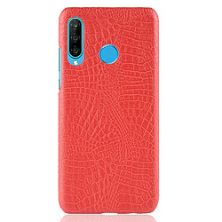 Wewoo Coque PC antichoc texture crocodile + PU pour Huawei nova 4e rouge