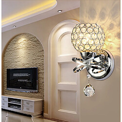 Stoex Moderne Lampes Murales en Cristal Style Pendentif en Cristal Lampe Mur Lumière pour Salon Chambre Living Wall Argenté