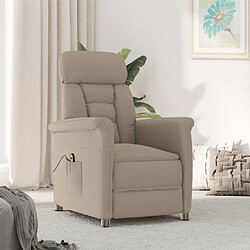 vidaXL Fauteuil inclinable électrique Taupe Similicuir daim