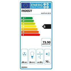 Hotte décorative inclinée 60cm 647m3/h noir - ihvp66lmk - INDESIT