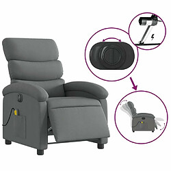 Maison Chic Fauteuil Relax pour salon, Fauteuil inclinable de massage électrique gris foncé tissu -GKD24849 pas cher