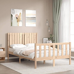 Avis Maison Chic Cadre/structure de lit avec tête de lit pour adulte - Lit Moderne Chambre 120x200 cm bois massif -MN74752