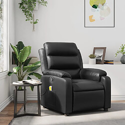 vidaXL Fauteuil de massage inclinable Noir Similicuir