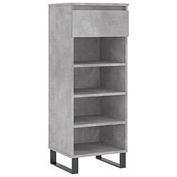 vidaXL Armoire à chaussures Gris béton 40x36x105 cm Bois d'ingénierie