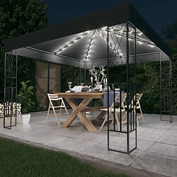 Maison Chic Tonnelle | Pergola avec guirlande lumineuse à LED 3x3 m Anthracite Tissu -GKD65299