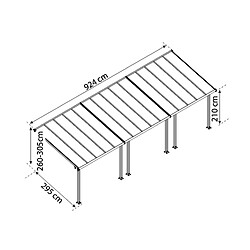 Pergola 27.3m² gris anthracite - 704358 - PALRAM