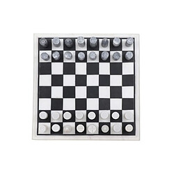 Vente-Unique Jeu de société - Echiquier - Marbre noir et blanc - L30.5 X H2.54 X P30.5 cm - CHESSY