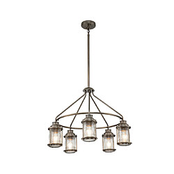 Elstead Lighting Suspension extérieur Kichler Aluminium,laiton,verre grainé transparent Bronze bruni Matériau : Aluminium,laiton,verre grainé transparent Coloris : Bronze bruni Nombre d'ampoules : 5 Type d'ampoule : E27 Puissance max par ampoule (W) : 60 Ampoules incluses : Non IP :