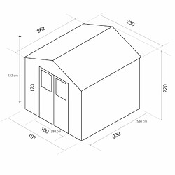 Avis Abri de Jardin en Résine Gardiun Tuscany Evo 240 6 m² 262x230x220 cm Blanc/Beige