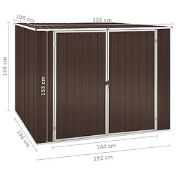 vidaXL Abri de jardin Marrron 195x198x159 cm Acier galvanisé pas cher