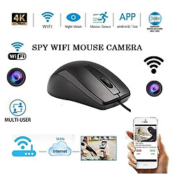 Totalcadeau Souris optique avec caméra à détecteur de mouvement Wifi IP 1080P