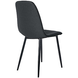 Acheter Decoshop26 Lot de 4 chaises de salle à manger design simple avec pieds en métal noir assise en tissu noir 10_0001837