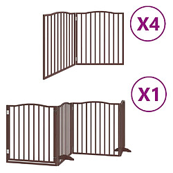 vidaXL Barrière pour chien porte pliable 12 panneaux bois de peuplier