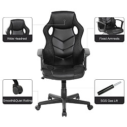 Acheter Mobili Rebecca Fauteuil De Jeu Fauteuil De Bureau Exécutif En Cuir Synthétique Noir