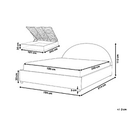 Avis Beliani Lit avec coffre en tissu beige 180 x 200 cm VAUCLUSE