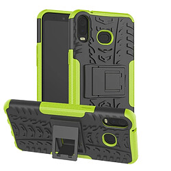 Wewoo Coque Pneu Texture TPU + PC antichoc pour Galaxy A6s, avec support (vert)