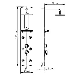 vidaXL Panneau de douche 25 x 43 x 120 cm Argenté pas cher