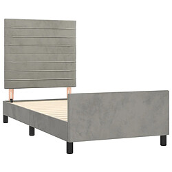 Acheter Maison Chic Lit adulte - Cadre Structure de lit avec tête de lit Contemporain Gris clair 80x200 cm Velours -MN45534