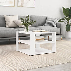 vidaXL Table basse blanc 59,5x59,5x40 cm bois d'ingénierie