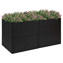 Maison Chic Jardinière,Bac à fleurs - pot de fleur Noir 157x80x80 cm Résine tressée -GKD89070