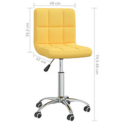 vidaXL Chaise pivotante de salle à manger Jaune moutarde Tissu pas cher