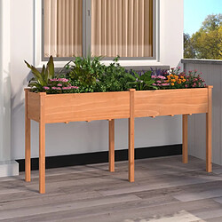 Maison Chic Jardinière,Bac à fleurs - pot de fleur avec doublure marron 161x45x76 cm bois massif sapin -GKD34944