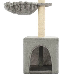 Avis Helloshop26 Arbre à chat griffoir grattoir niche jouet animaux peluché en sisal 105 cm gris 3702171