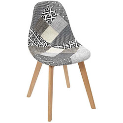 Avis The Home Deco Factory Chaise scandinave Patchwork (Lot de 2) Blanc.