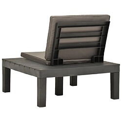 Acheter Maison Chic Chaise de salon de jardin - Fauteuil d'extérieur avec coussin Plastique Anthracite -MN38642