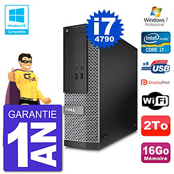 PC Dell 3020 SFF Intel i7-4790 RAM 16Go Disque 2To Graveur DVD Wifi W7 - Occasion