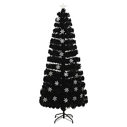 vidaXL Sapin de Noël et flocons de neige LED Noir 210 cm Fibre optique