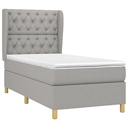 Avis Maison Chic Lit Adulte - Lit simple Lit à sommier tapissier avec matelas moelleux - Meuble de Chambre - Gris clair 80x200 cm Tissu -MN81793