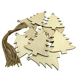 20pcs étiquette de Cadeau de Découpe En Bois Pendentifs En Bois Décor D'arbre de Noël