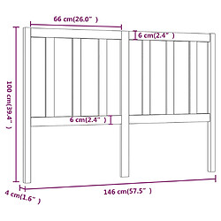 Acheter vidaXL Tête de lit Noir 146x4x100 cm Bois massif de pin