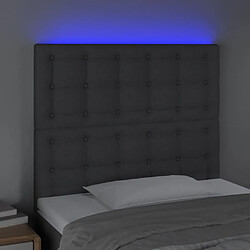 Avis Maison Chic Tête de lit scandinave à LED,meuble de chambre Gris foncé 100x5x118/128 cm Tissu -MN31482