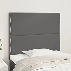 Maison Chic Lot de 2 Têtes de lit design pour chambre - Décoration de lit Gris 90x5x78/88 cm Similicuir -MN24304