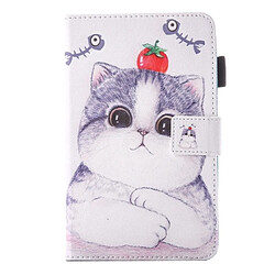 Wewoo Housse Étui pour Samsung Galaxy Tab A 7.0 2016 / T280 Belle Cartoon Tomato Cat Motif Horizontal en cuir Flip avec support et Slots de cartes Pen Slot