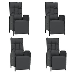 Acheter Maison Chic Mobilier à dîner 5 pcs de jardin avec coussins - Ensemble table et chaises d'extérieur - Salon/Mobilier de jardin classique Noir Résine tressée -MN49690