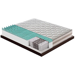 Materassi&Doghe Matelas 140x190 à ressorts ensachés - mémoire de forme - à 9 zones avec revêtement amovible haut 25 cm modèle Parigi