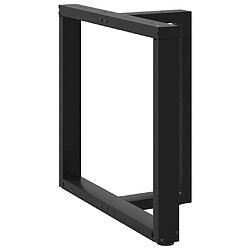 vidaXL Pieds de table à manger forme de T 2 pcs noir 70x35x(72-73) cm