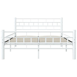 Maison Chic Lit adulte - Lit simple Cadre de lit,Structure du lit Contemporain Blanc Métal 120 x 200 cm -MN42467 pas cher