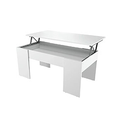 Usinestreet Table basse GOTHAM avec plateau relevable et rangement - Couleur - Blanc