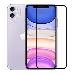 Wewoo Film de verre trempé Pour iPhone 11 2 en 1 Full Glue 0.26mm 9H 2.5D Protection Protecteur Couverture + 0.2mm 9H 2.15D Bord Rond Objectif de Caméra Arrière