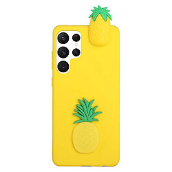 Coque en silicone antichoc, anti-rayures, motif 3D ananas pour votre Samsung Galaxy S22 Ultra 5G