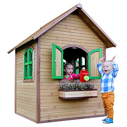 AXI Julia Maison Enfant en Bois FSC | Maison de Jeux pour l'extérieur / Jardin en marron & VERT | Maisonnette / Cabane de Jeu avec des fenêtres pas cher