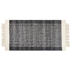 Beliani Tapis en laine blanc cassé et noir 80 x 150 cm ATLANTI